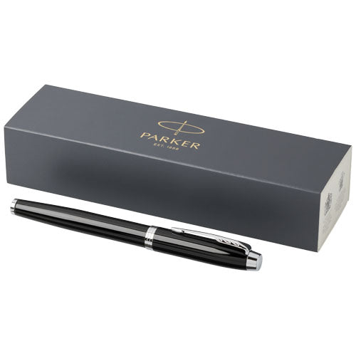Parker IM Tintenroller aus Metall, schwarz, individuell gestaltbar mit Logo, erhältlich bei Signalshop.de; Werbeartikel, Werbegeschenke, Werbemittel, Giveaway.