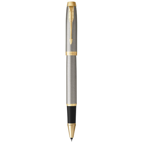 Parker IM Metall-Rollerball-Stift in Silber mit Goldakzenten, individuell gestaltbar, Signalshop.de Werbeartikel