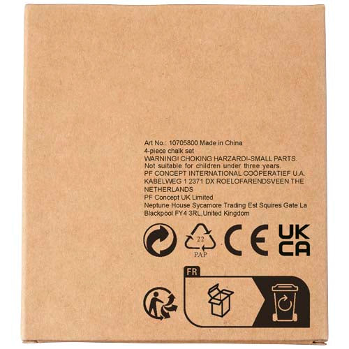 Screech 4-teiliges Kreideset, Kartonverpackung, individuell gestaltbar mit Logo, Signalshop.de Werbeartikel.