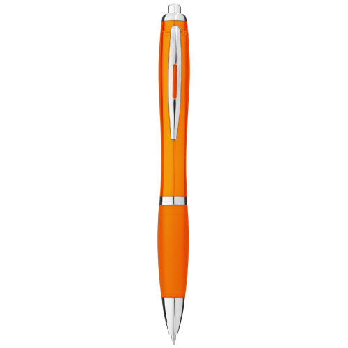 Orange Nash Kugelschreiber aus Kunststoff mit blauer Mine, individuell mit Logo auf Signalshop.de als Werbeartikel erhältlich.