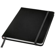 Schwarzes Spectrum A5 Notizbuch mit elastischem Band, individuell gestaltbar bei Signalshop.de. Werbeartikel, Werbegeschenke.