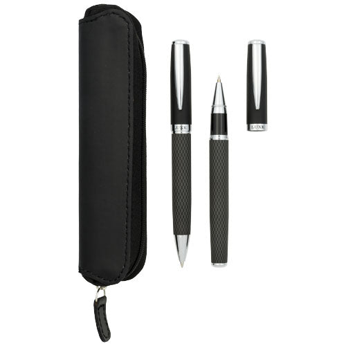 Carbon Duo Kugelschreiberset mit Hülle, individualisierbar, von Signalshop.de; Werbeartikel, Giveaway.