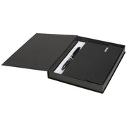 Schwarzes Tactical Notizbuch Set mit Kugelschreiber in Geschenkbox, individuell gestaltbar bei Signalshop.de, Werbeartikel.