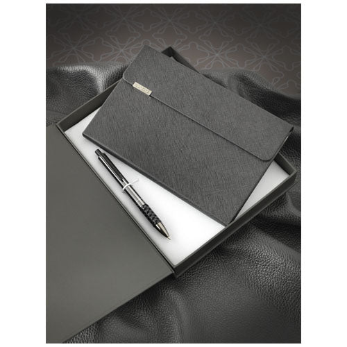 Tactical Notizbuch Set in Schwarz mit Stift, individuell gestaltbar, von Signalshop.de; Werbeartikel, Werbegeschenke, Werbemittel, Giveaway.