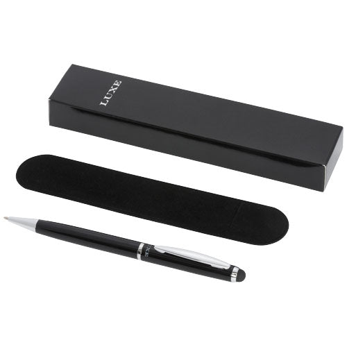 Lento Stylus Kugelschreiber in Schwarz, individuell bedruckbar, ideal f5cber Tablets und Smartphones, Signalshop.de Werbeartikel.