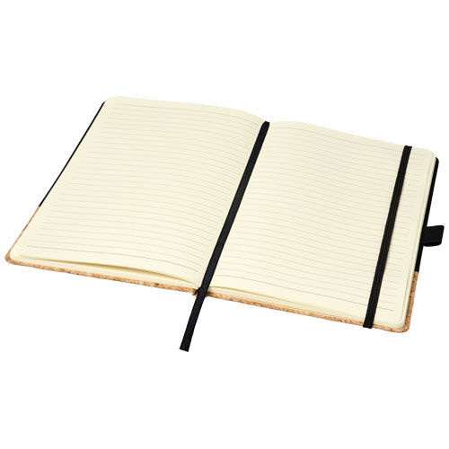 Evora A5 Notizbuch aus Kork und Thermo PU, liniertes Papier, individuell mit Logo bei Signalshop.de bedruckbar, ideal als Werbeartikel, Werbegeschenk, Werbemittel, Giveaway.