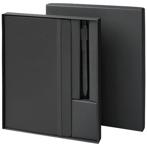 Schwarzes Moleskine Notizbuch und Stift Set in Geschenkbox, individuell gestaltbar, Signalshop.de Werbeartikel, Werbegeschenke.