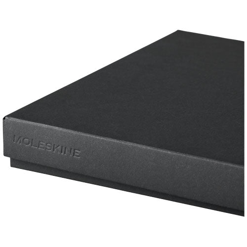 Schwarzes Moleskine Notizbuch und Stift Set, individuell gestaltbar, Signalshop.de Werbeartikel Geschenkset.