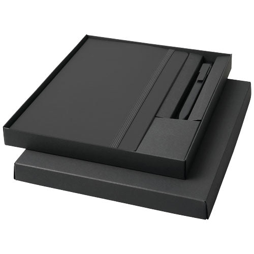 Schwarzes Moleskine Notizbuch und Stift Set in Geschenkbox, individuell mit Logo gestaltbar, Signalshop.de Werbeartikel