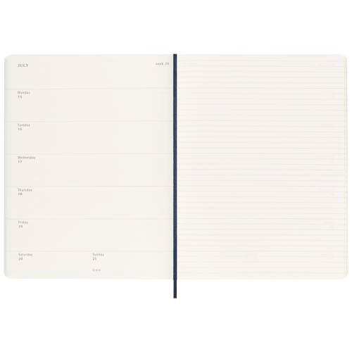 Moleskine Softcover XL Wochenkalender in Weiß, individuell bedruckbar, ideal als Werbeartikel von Signalshop.de