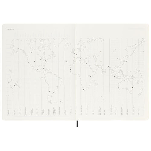 Moleskine XL Softcover Kalender mit Weltkarte, individuell mit Logo bedruckbar, von Signalshop.de, Werbeartikel.