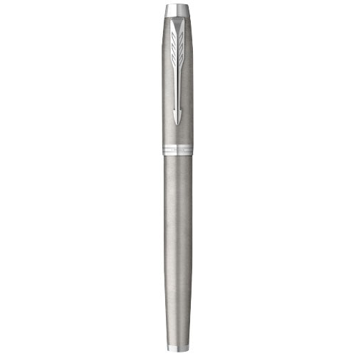Parker IM Tintenroller in Edelstahloptik, individuell mit Logo gestaltbar bei Signalshop.de, idealer Werbeartikel.