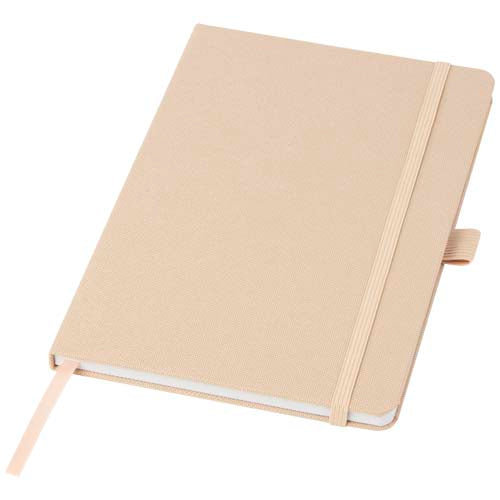 Honua A5 Notizbuch aus recyceltem Papier mit PET-Cover, beige, individuell bedruckbar, Signalshop.de Werbeartikel.