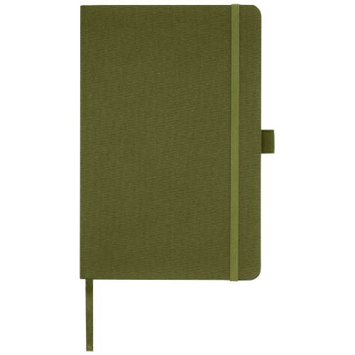 Grünes Honua A5 Notizbuch aus recyceltem PET, individuell gestaltbar, bei Signalshop.de; Werbeartikel, Werbegeschenke.