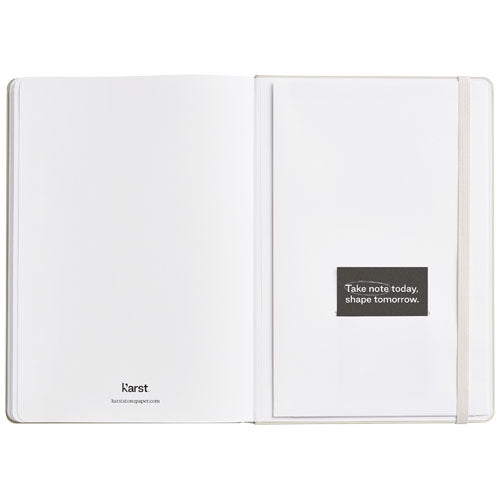 Karst A5 Hardcover Notizbuch aus Steinpapier, individuell bedruckbar, erhältlich bei Signalshop.de als Werbeartikel.