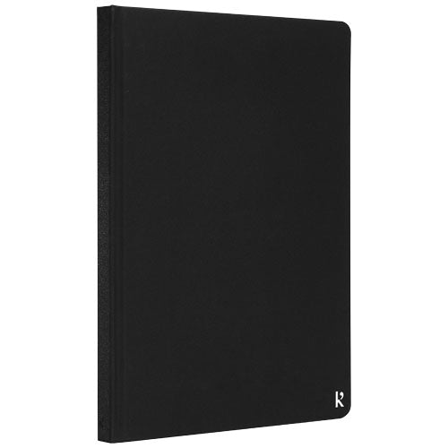 Karst A5 Hardcover Notizbuch aus Steinpapier, schwarz, individuell mit Logo bedruckbar, von Signalshop.de. Werbeartikel.