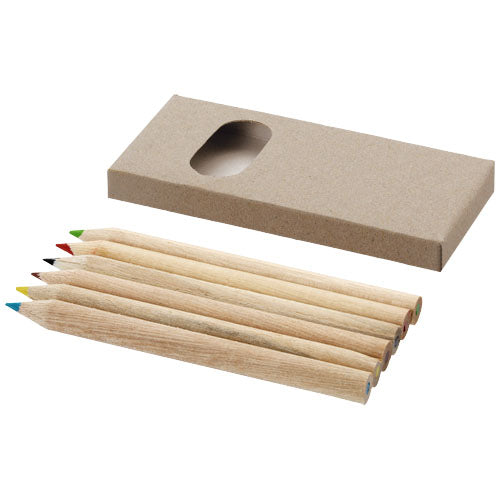 Artemaa Buntstift Malset, 6-teilig, aus Holz, in brauner Verpackung, bei Signalshop.de individuell gestaltbar.