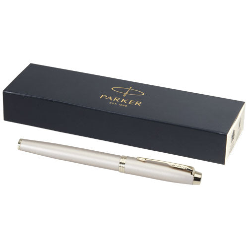 Parker IM Tintenroller in Geschenkbox, silberfarben, individuell mit Logo bedruckbar, Signalshop.de Werbegeschenke.