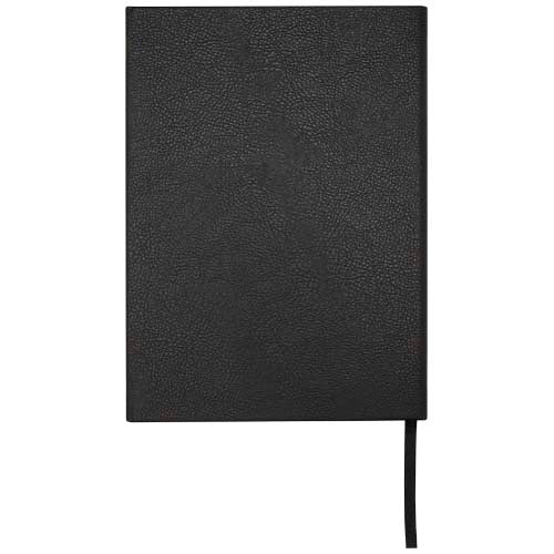 Schwarzes Alejandra A5 Notizbuch aus recyceltem Leder, individuell bedruckbar, von Signalshop.de für Werbeartikel, Werbegeschenke.