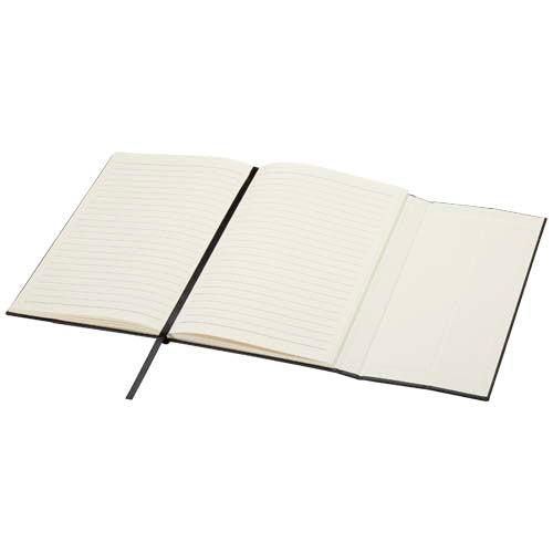Alejandra A5 Hardcover Notizbuch aus recyceltem Leder, offen mit Linien, individuell bedruckbar, Signalshop.de Werbeartikel