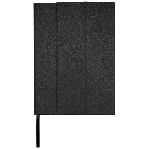 Alejandra A5 Notizbuch aus recyceltem Leder, schwarz, individuell mit Logo bedruckbar bei Signalshop.de, Werbeartikel, Werbegeschenke, Werbemittel, Giveaway.