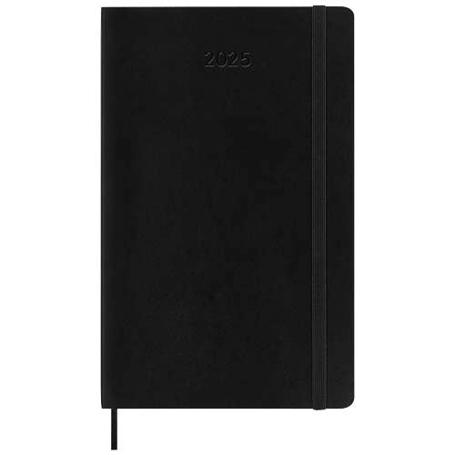 Schwarzer Moleskine Softcover 12 Monate Tageskalender mit Gummiband, individuell mit Logo bedruckbar bei Signalshop.de. Werbeartikel, Werbegeschenke, Werbemittel, Giveaway.