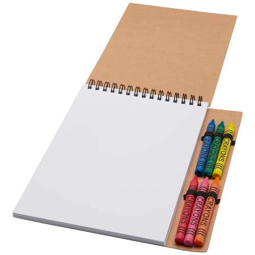 Doodle A5 Spiralnotizbuch mit Farbstiften von Signalshop.de, individuell bedruckbar, Werbeartikel, Werbegeschenke.