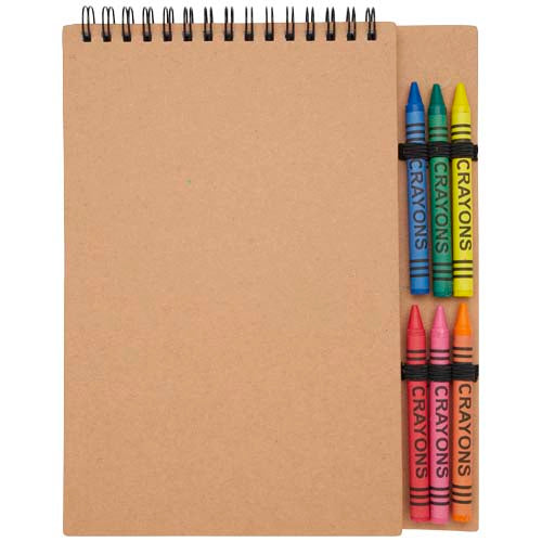 Doodle A5 Spiralnotizbuch mit Farbstiften, individuell gestaltbar, bei Signalshop.de, Werbeartikel, Werbegeschenke.