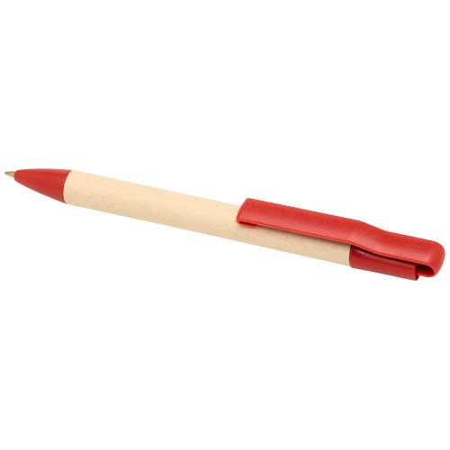 Liliana Zuckerrohrpapier Kugelschreiber in Rot, individuell bedruckbar, Werbeartikel von Signalshop.de.