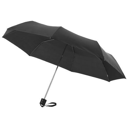 Ida 21,5" Kompaktregenschirm in Schwarz, individuell gestaltbar mit Logo, erhältlich bei Signalshop.de, ideal als Werbeartikel und Giveaway.