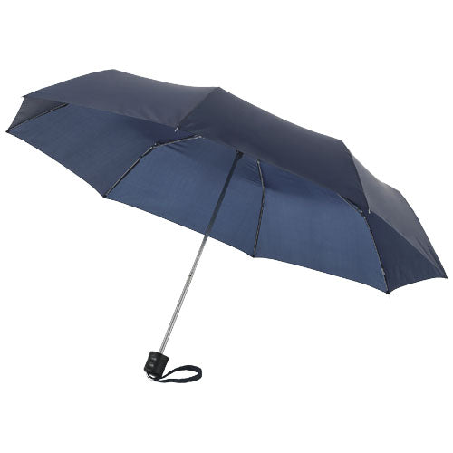 Blauer Ida 21,5" Kompaktregenschirm mit Segmenten, individuell bedruckbar, von Signalshop.de; Werbeartikel, Werbegeschenke, Werbemittel, Giveaway.
