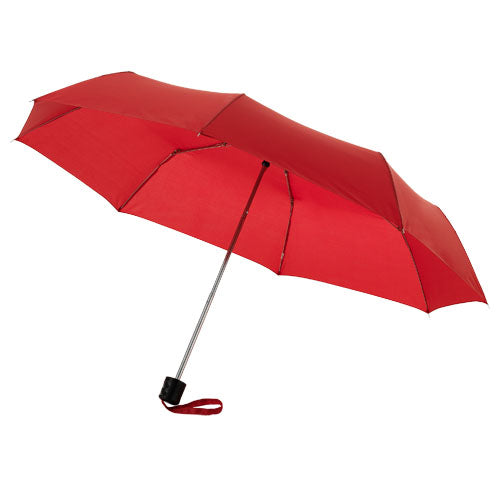 Roter Ida 21,5" Kompaktregenschirm mit Segmenten, individuell bedruckbar, Signalshop.de Werbeartikel.