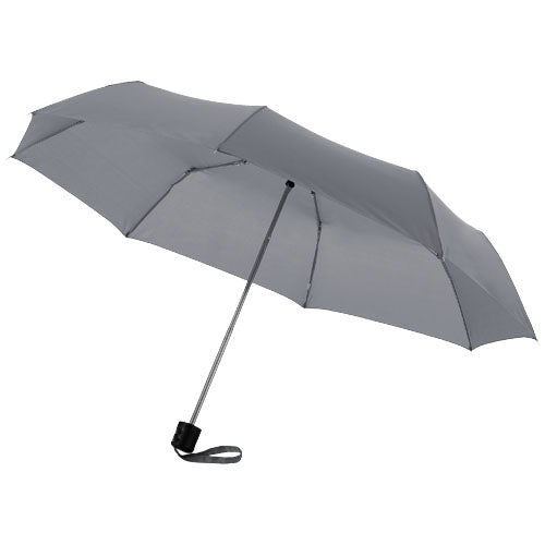 Grauer Kompaktregenschirm Ida 21,5" von Signalshop.de, individuell bedruckbar, ideal als Werbeartikel oder Werbegeschenk.