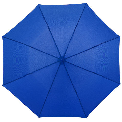 Blauer Oho 20" Kompaktregenschirm mit Segmenten, individuell bedruckbar, Signalshop.de Werbeartikel.