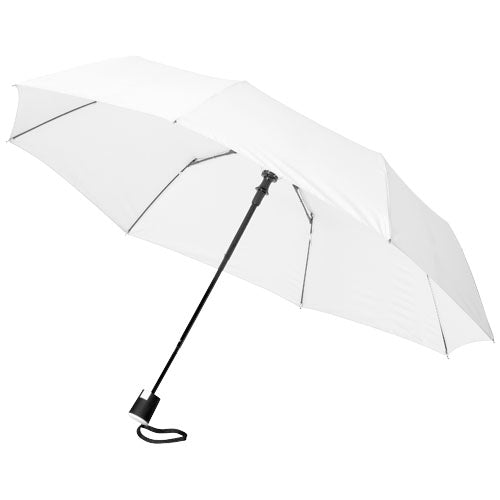 Weißer Wali 21" Automatik Kompaktregenschirm individuell bedruckbar, von Signalshop.de als Werbeartikel.