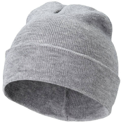 Graue Strick-Beanie "Irwin Mütze" von Signalshop.de, individuell mit Logo bedruckbar, Werbeartikel.
