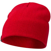 Rote Izu Beanie-Mütze von Signalshop.de, individuell gestaltbar, ideal als Werbeartikel oder Giveaway.