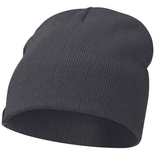 Schwarze Izu Beanie-Mütze aus Strick, individuell gestaltbar mit Logo, von Signalshop.de für Werbeartikel.