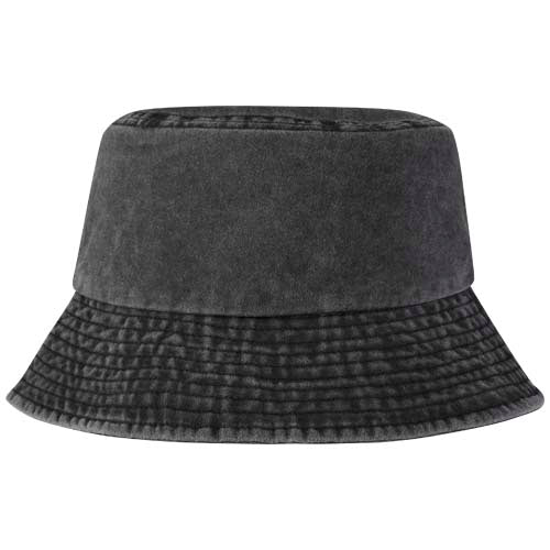 Mitica Sonnenhut in schwarz, recycelt, nachhaltig, individuell gestaltbar mit Logo, bei Signalshop.de Werbeartikel.