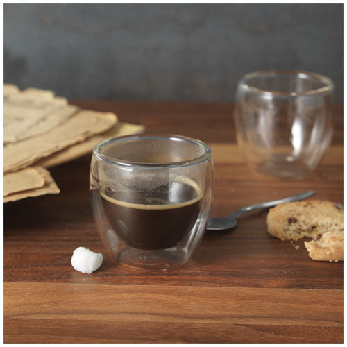 Boda 2er Mini Glas Set aus Glas, ideal als Kaffeetassen; individuell mit Logo bei Signalshop.de als Werbeartikel gestaltbar.