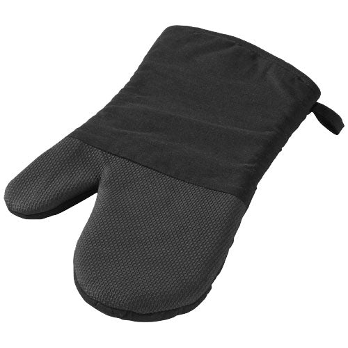 Schwarzer Maya Ofenhandschuh mit Silikongriff, individuell bedruckbar, erhältlich bei Signalshop.de, Werbemittel.