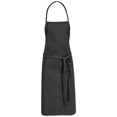 Reeva 180 g/m² schwarze Schürze aus Baumwolle mit individuell bedruckbarer Fläche, ideal für Küche und BBQ auf Signalshop.de, Werbeartikel, Werbegeschenke, Werbemittel, Giveaway.