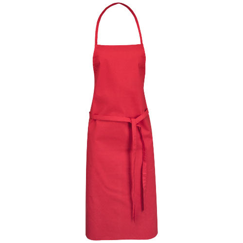 Rote Reeva 180 g/m² Schürze aus Baumwolle, individuell bedruckbar mit Logo, ideal für Küche und BBQ, Signalshop.de Werbeartikel.