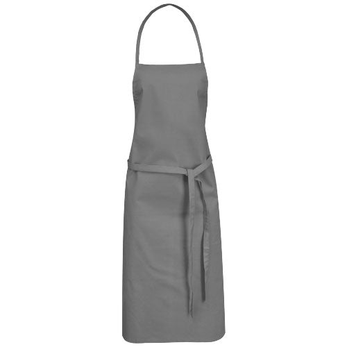 Graue Reeva 180 g/m² Schürze aus Baumwolle, individuell mit Logo bedruckbar, ideal für Küche und Grill von Signalshop.de. Werbeartikel, Werbegeschenke, Werbemittel, Giveaway.