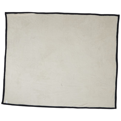 Weiße Springwood Decke aus Fleece, individuell gestaltbar, erhältlich bei Signalshop.de als Werbeartikel.