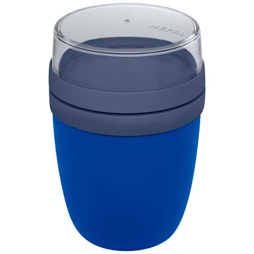 Blauer Mepal Ellipse Lunchpot mit transparentem Deckel, individuell gestaltbar, auf Signalshop.de erhältlich. Werbeartikel, Werbegeschenke, Werbemittel, Giveaway.