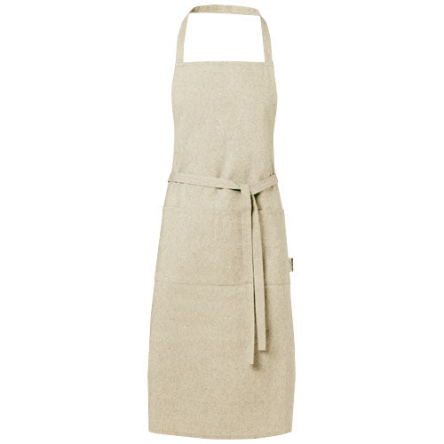 Pheebs recycelte Schürze in Beige, 200 g/m², individuell mit Logo bedruckbar, erhältlich bei Signalshop.de, ideal als Werbeartikel, Werbegeschenke, Werbemittel, Giveaway.