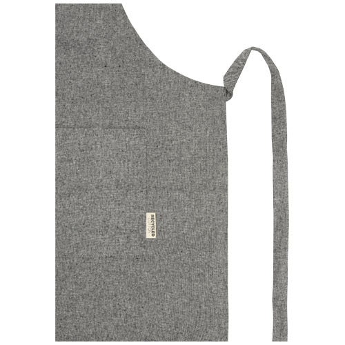 Graue Pheebs Schürze aus recyceltem Material mit Logo, individuell gestaltbar, Signalshop.de Werbeartikel.