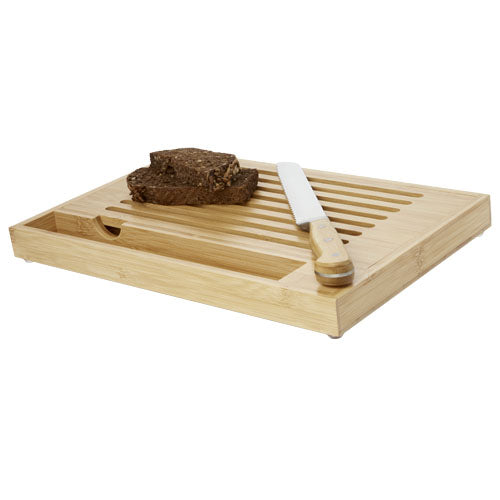 Pao Bambus-Schneidebrett mit Messer, individuell gestaltbar, ideal fr Kche, Signalshop.de Werbeartikel.