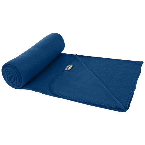 Willow GRS RPET Polar Fleece Decke in Blau, individuell bedruckbar, ideal als nachhaltiger Werbeartikel von Signalshop.de.